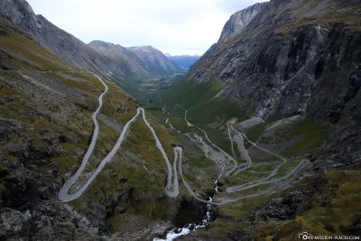 The panoramic road Trollstigen in the town of Endalsnes