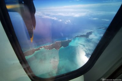 Flight over the Cays of the Bahamas