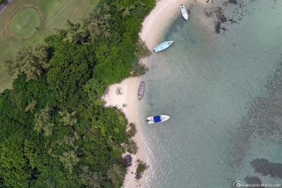 The island of Ile aux Cerfs in Mauritius