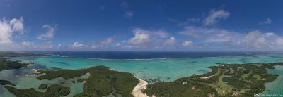 Panoramic view of the island of Ile aux Cerfs