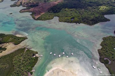 The island of Ile aux Cerfs in Mauritius