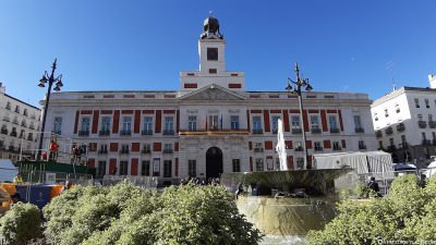 Der Null-Kilometerstein auf der Puerta del Sol