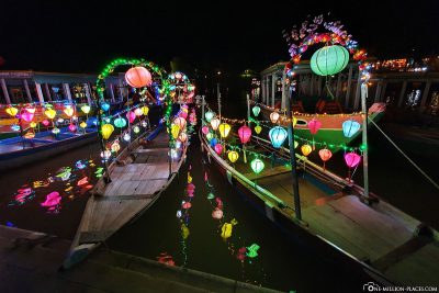 The illuminated boats