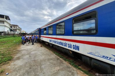 Arrival at the train station in Hue