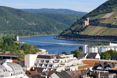 View of Ehrenfels Castle and the Rhine