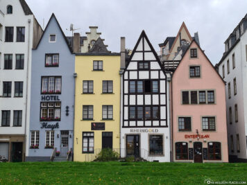 Row of houses on the banks of the Rhine