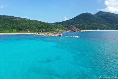 Drone footage of the east coast of La Digue