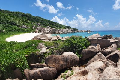 View of the south coast of La Digue