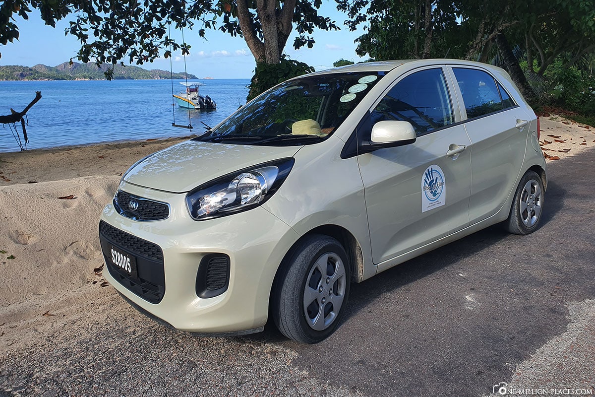 car rental, car, island of Praslin, Seychelles, travel report