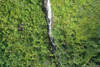 Drone shot Sauzier waterfall