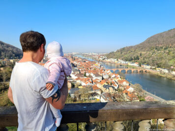 Blick von der Scheffelterrasse auf Heidelberg