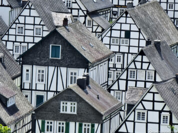 The half-timbered houses