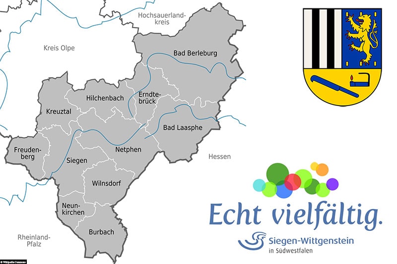 Siegerland, Siegen Wittgenstein, Karte
