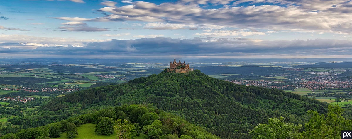 Burg Hohenzollern, Lage, Baden-Württemberg, Berg, Hügel