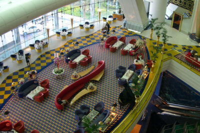 The atrium of the hotel