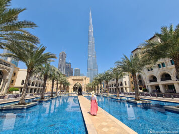 Blick auf den Burj Khalifa vom Palace Hotel