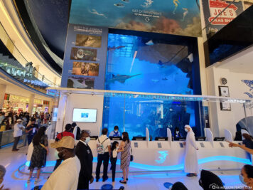 Die Kassen für das Dubai Aquarium