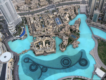 View of Dubai Fountain & Lake Burj