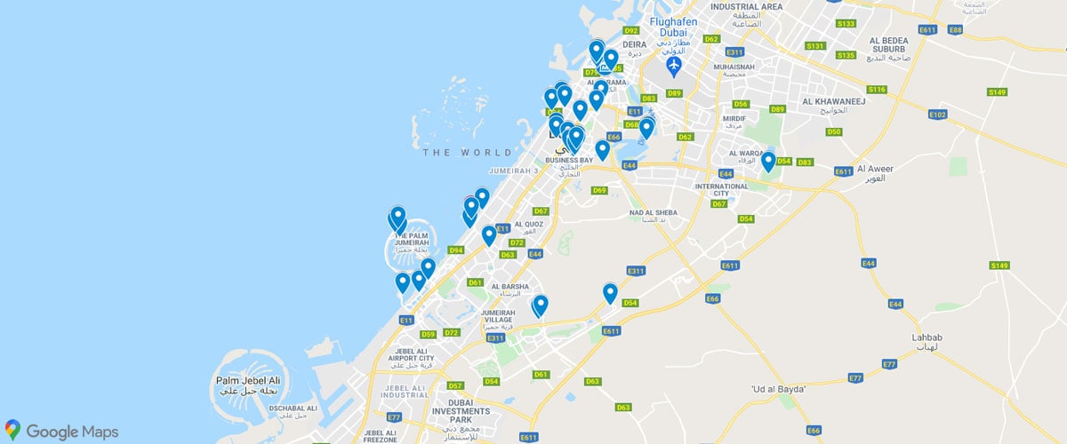 Dubai, Sehenswürdigkeiten, Karte, Attraktionen