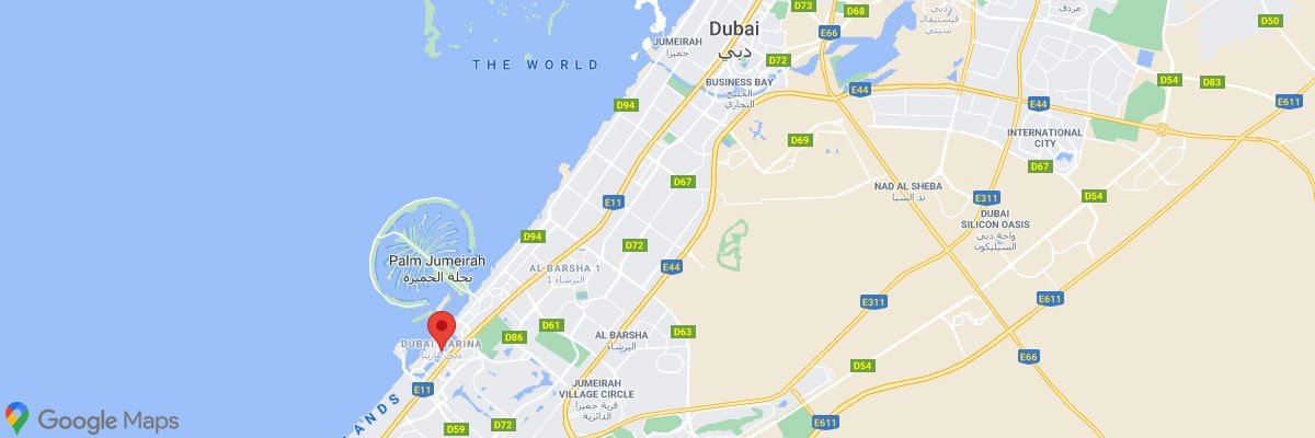 Dubai Marina Lage, Karte