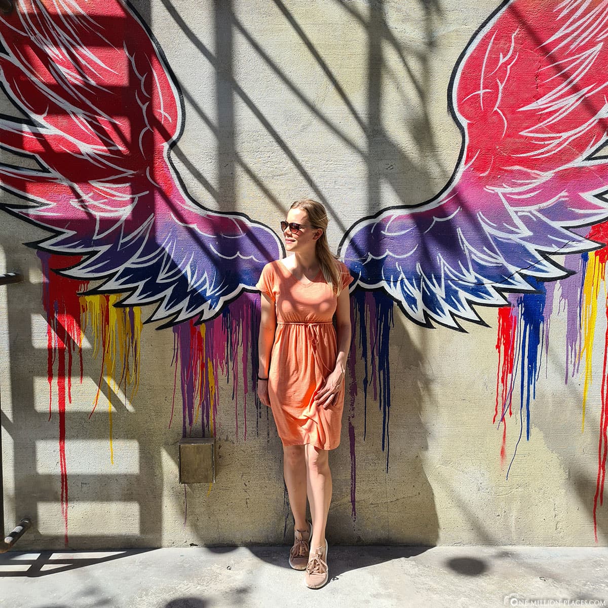 Angel Wings, La Mer, Dubai, Street Art, Wall Painting