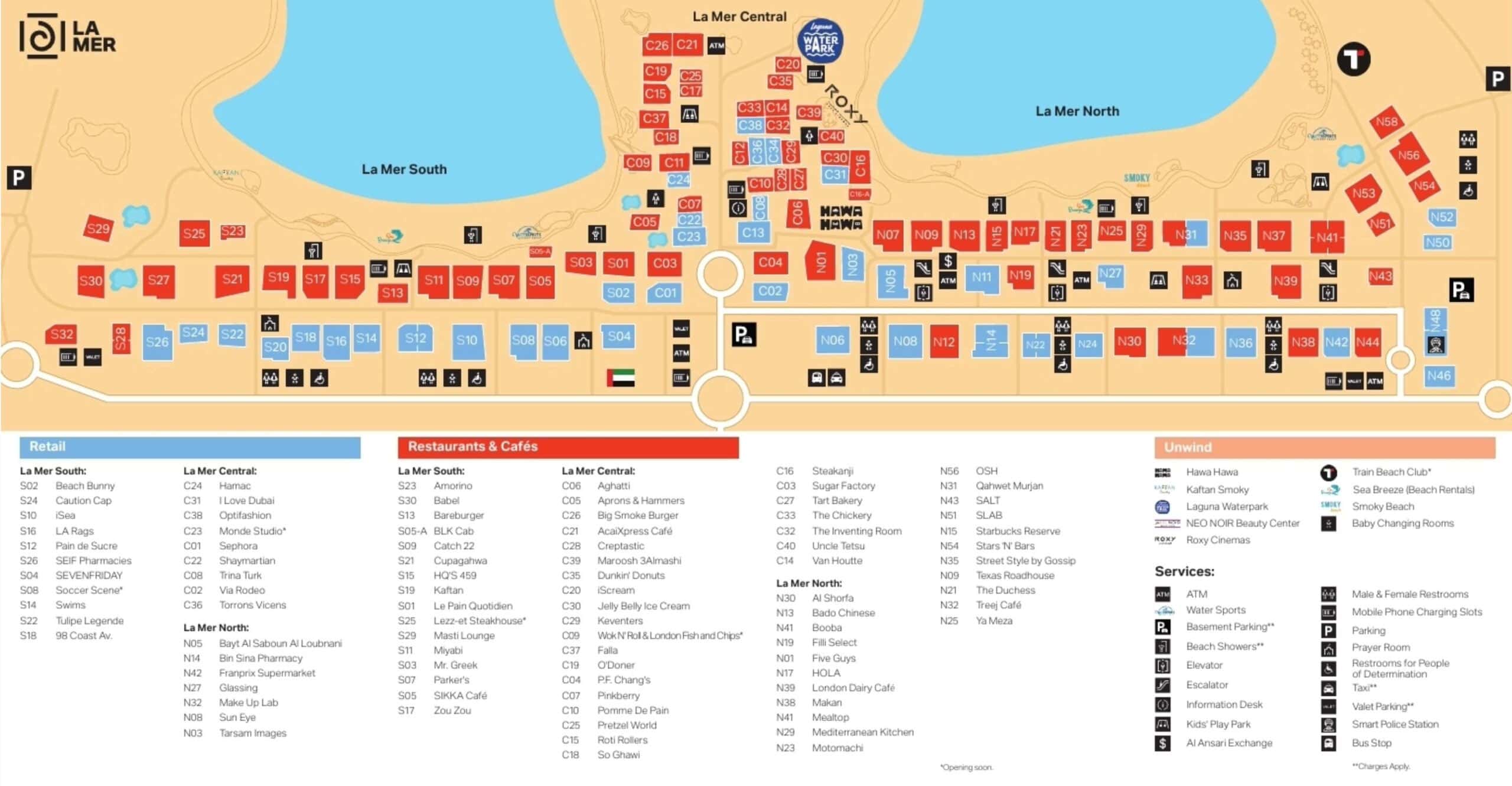 Map, La Mer, Dubai, Plan