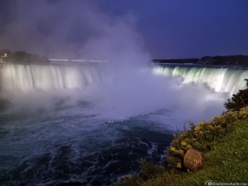 The illuminated Niagara Falls