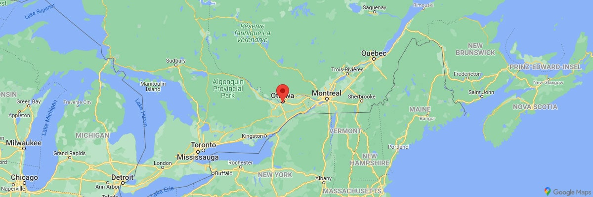 Ottawa, Kanada, Lage, Karte, Google