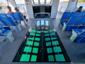 Der Glasboden auf dem Schiff