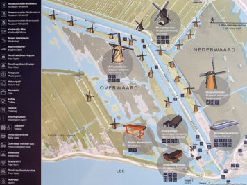 A map of Kinderdijk's windmills