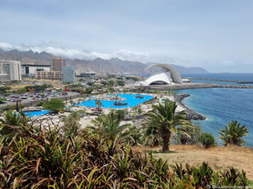 View of the Parque Marítimo & the Auditorio de Tenerife