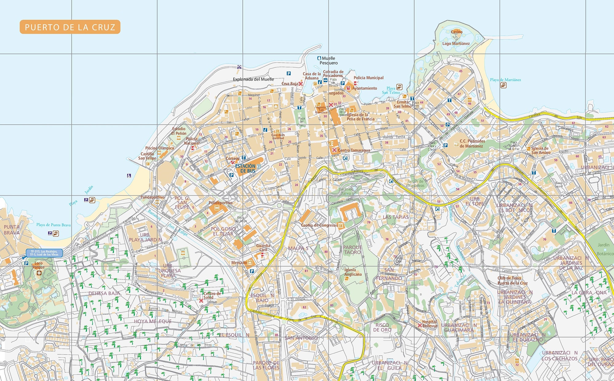 Puerto de La Cruz Tenerife Map