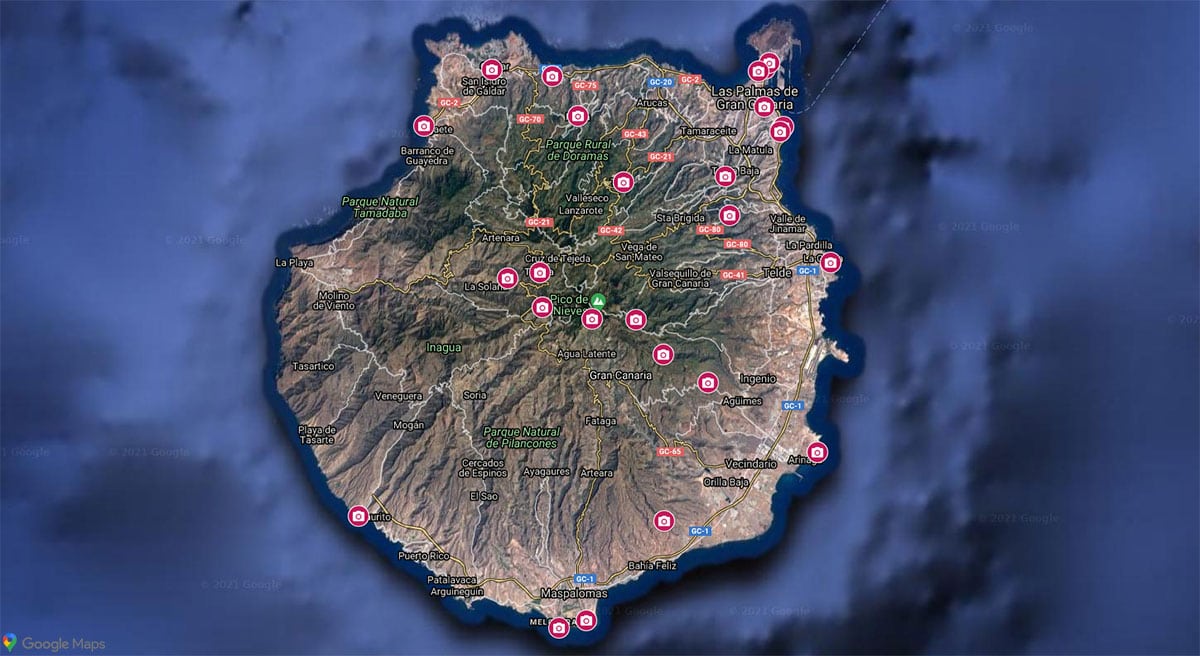 Gran Canaria, Sights, Map
