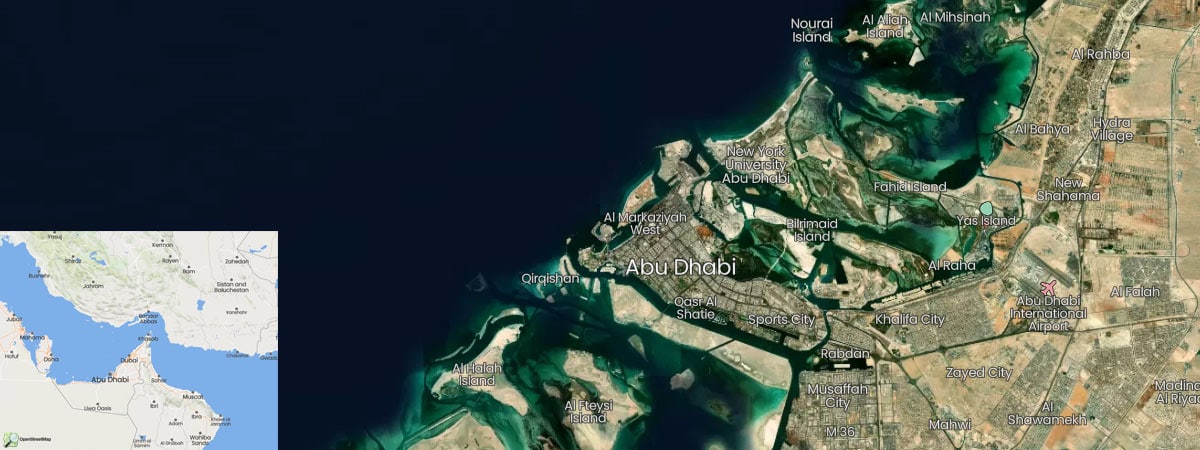 The location of Abu Dhabi