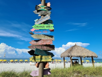 Signpost on the beach