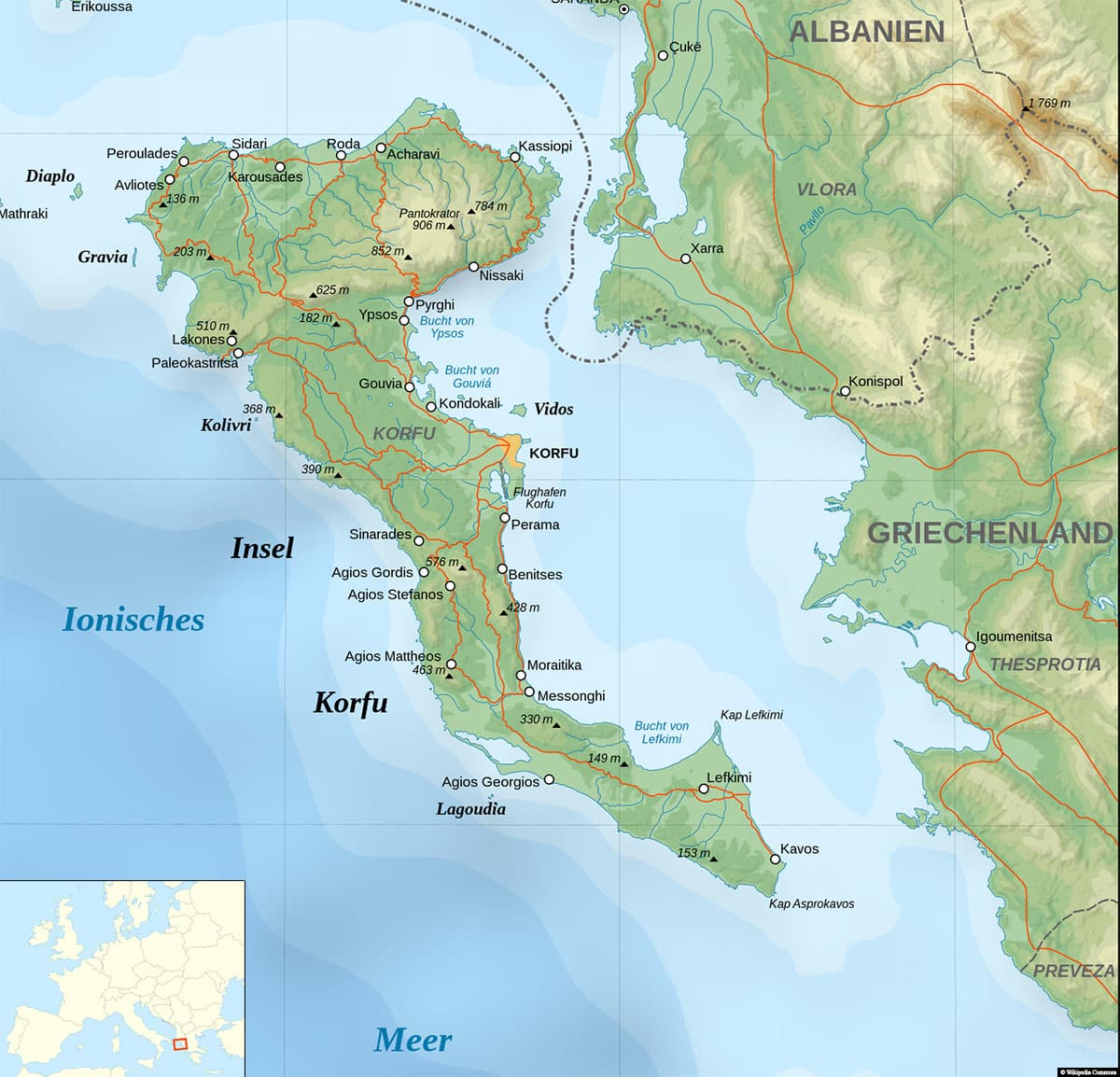 Korfu Karte Wissenswertes