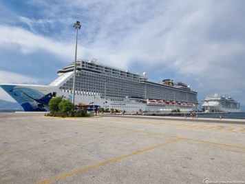 The cruise port in Corfu