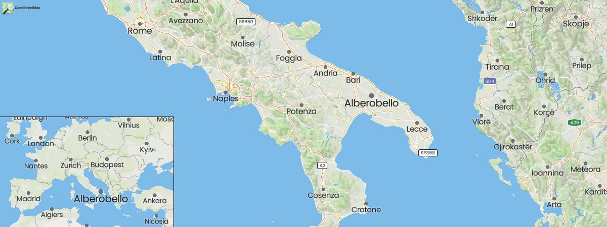 Alberobello Italien Lage Karte