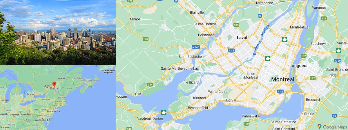 Montréal on the map