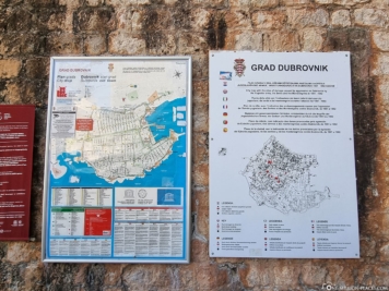 General map of the old town of Dubrovnik