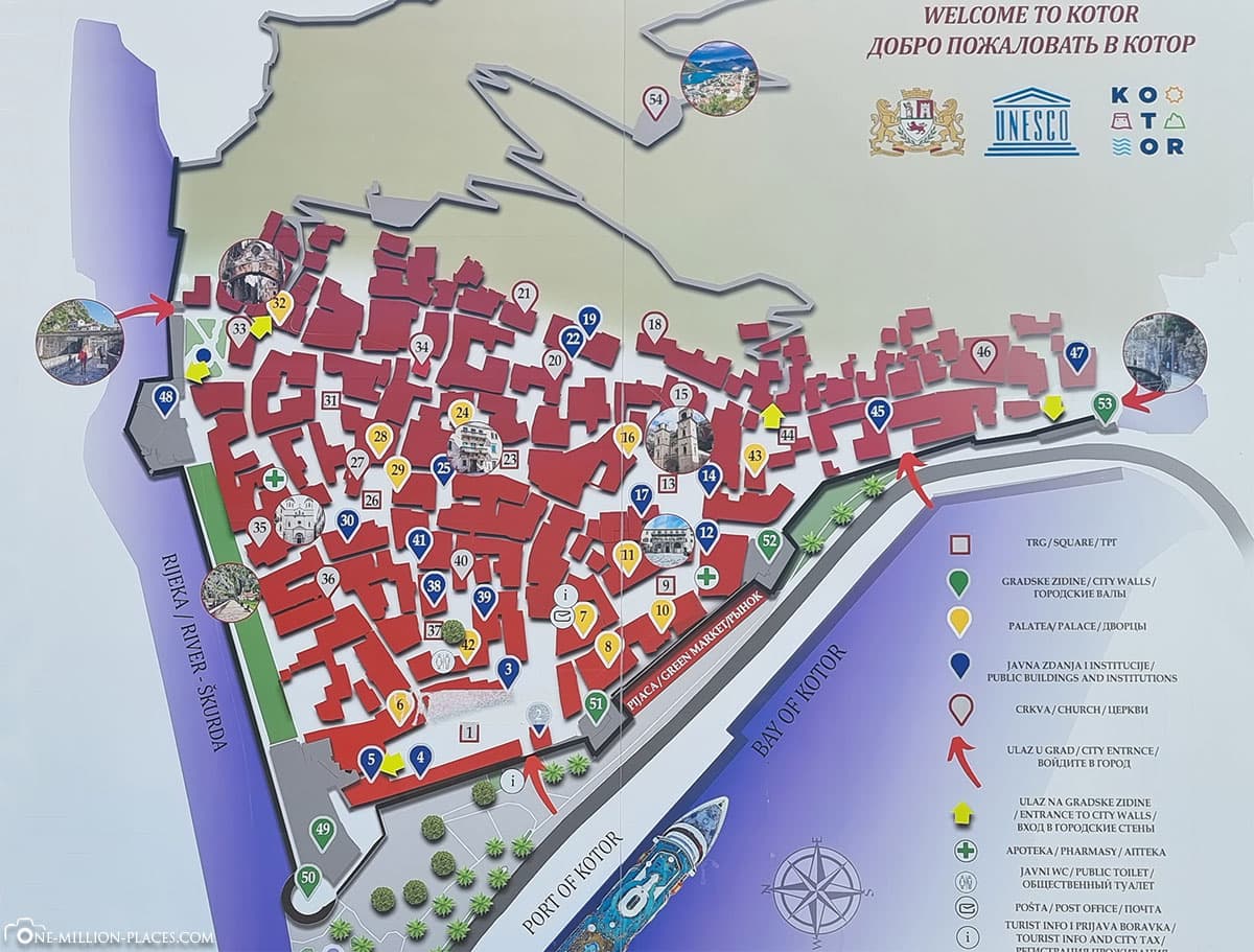 Kotor Montenegro City Map
