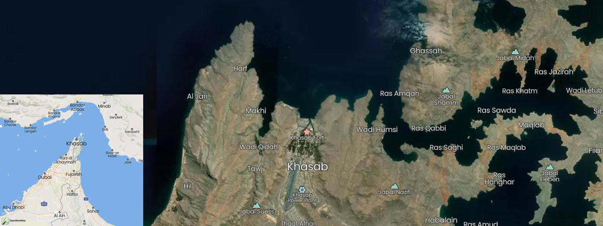 Khasab, Oman, Lage, Karte