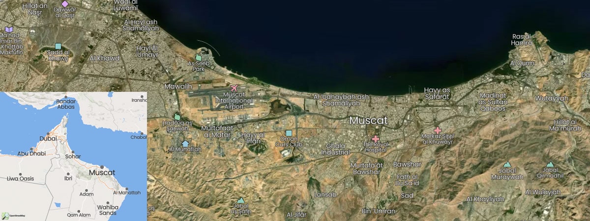 Maskat Oman Lage Karte