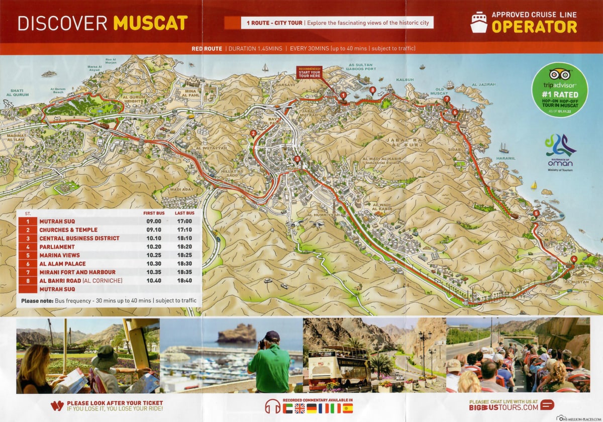 Muscat, Big Bus, Map, Plan, Route