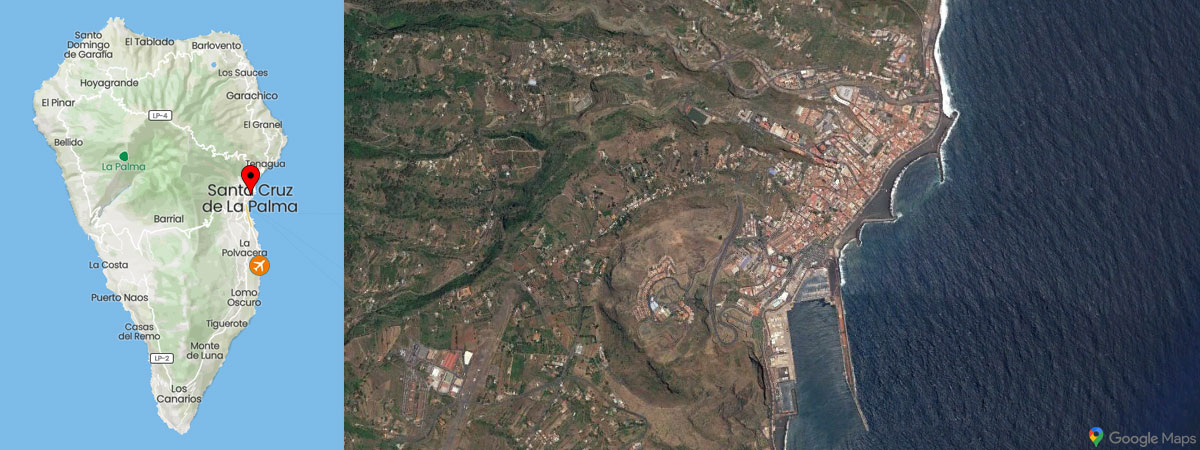 Santa Cruz de La Palma, Karte, Lage