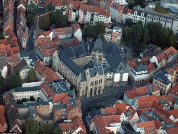 Aerial view of Erfurt town hall