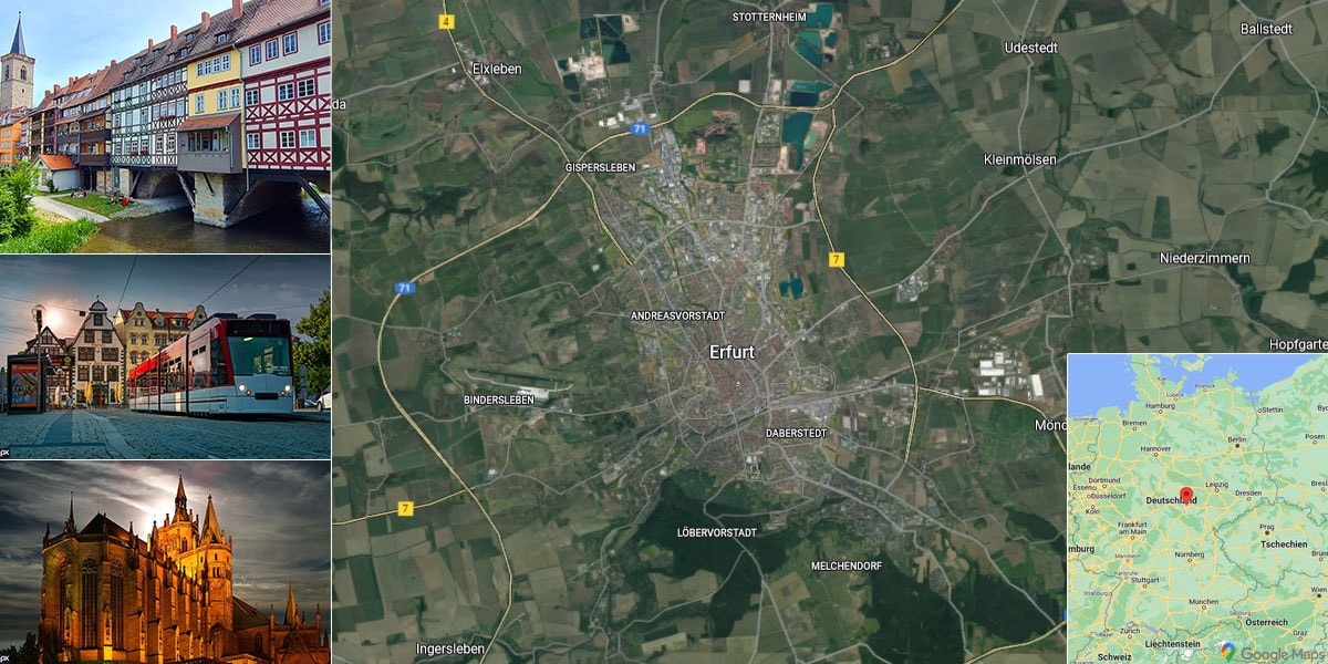 Stadt Erfurt in Thüringen, Lage