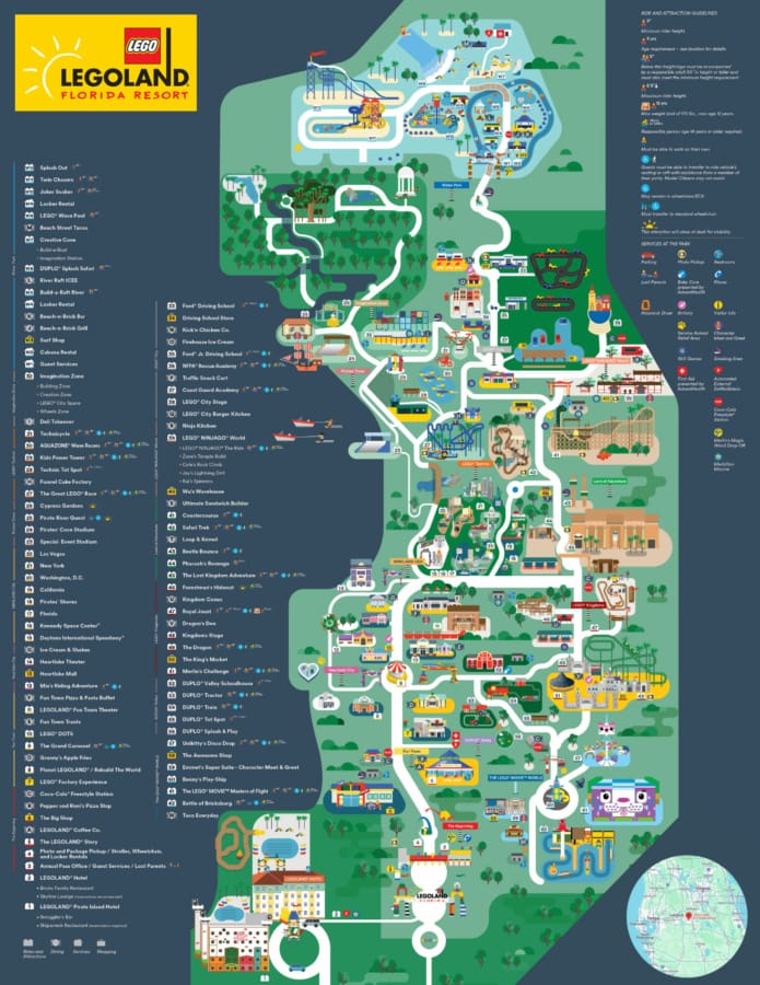 Karte, LEGOLAND® Florida, Plan, Parkmap