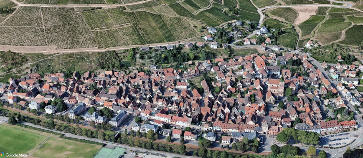 Turckheim, Alsace, Aerial View, France