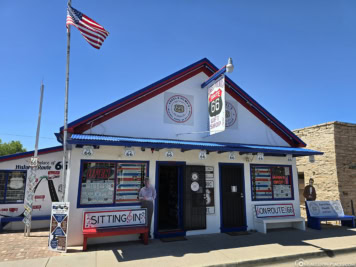 Angel Delgadillo's barbershop in Seligman